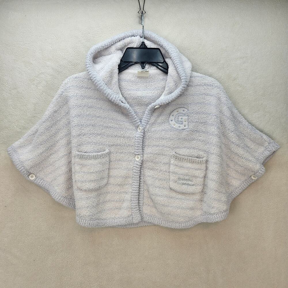 GELATO PIQUE XS BABY PONCHO BLUE WHITE POWDER TRIM BORDER